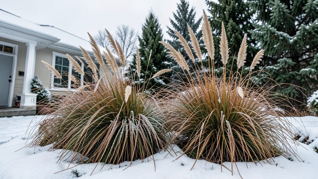 Winter Interest Bed with Ornamental Grasses