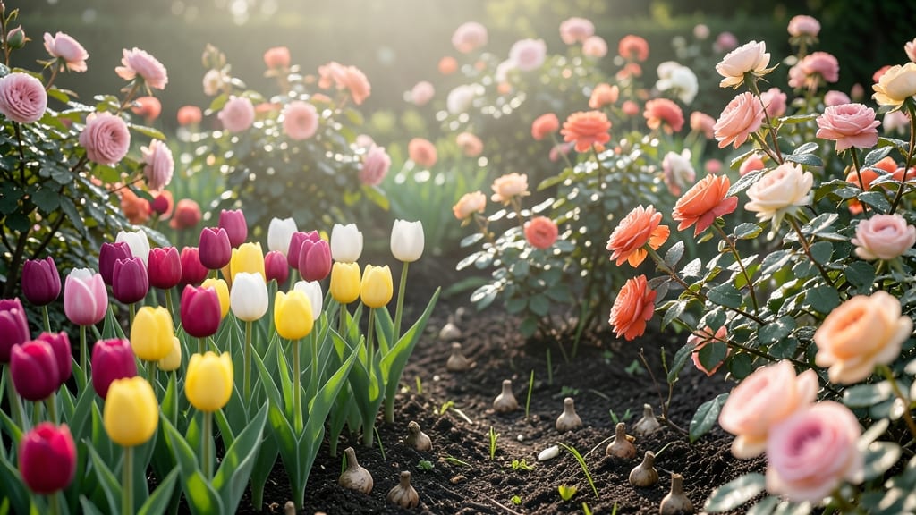 Tulip And Rose Combination For Long-Lasting Color