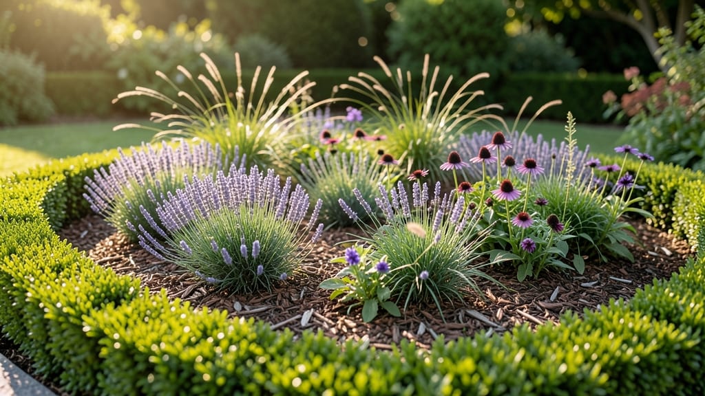 Geometric Perennial Border with Lavender