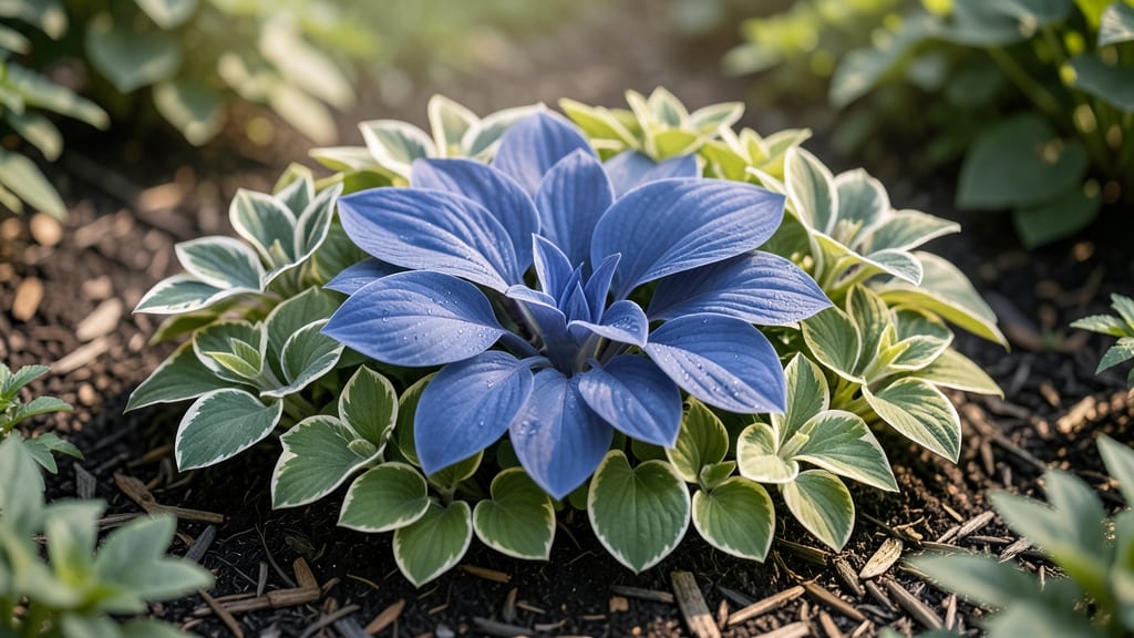 Sunburst Hosta Centerpiece with Fern Halos