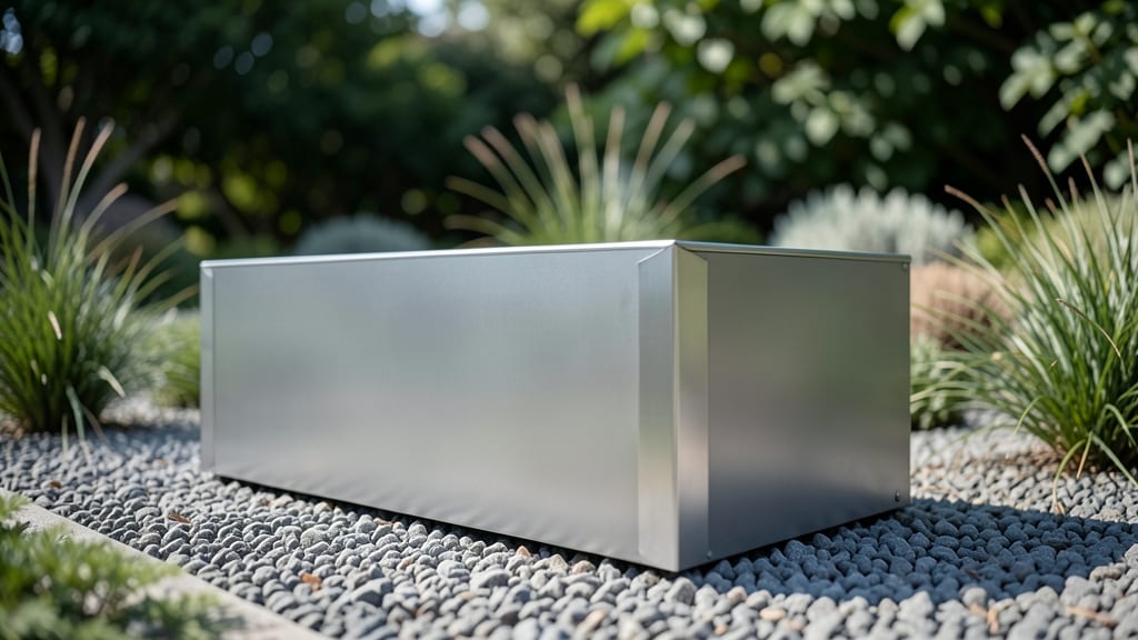 Modern Metal Planter With Geometric Edges