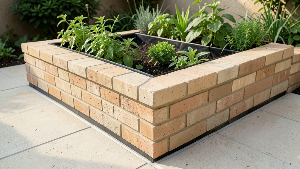 Brick Raised Bed with Built-in Seating