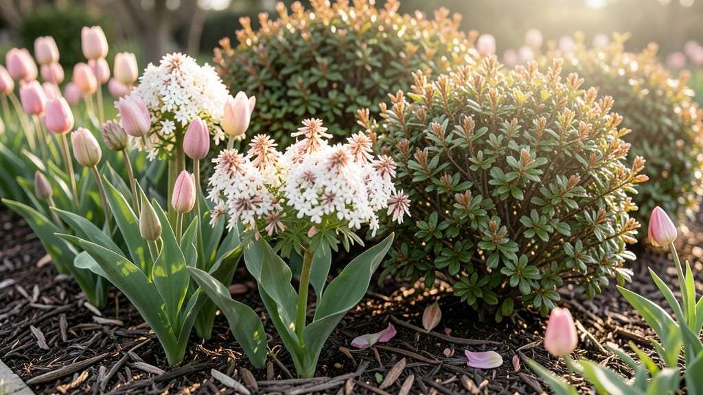 Tulip And Flowering Shrub Pairings