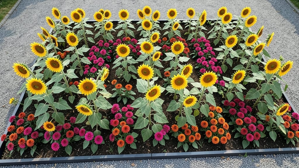 Sunflower and Zinnia Color Block
