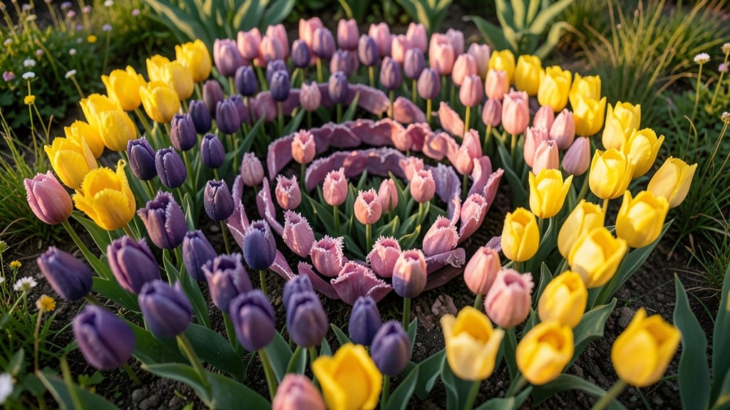 Rainbow Gradient Tulip Swirl Design