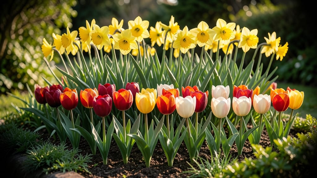 Tulip And Daffodil Layered Spring Blossom