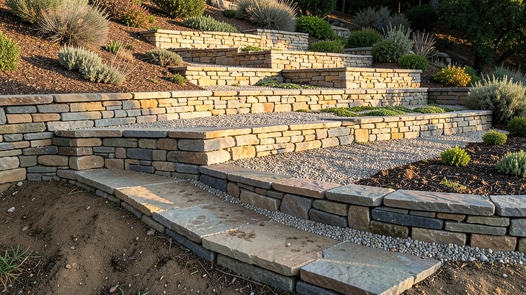 Retaining Wall Stone Terraces