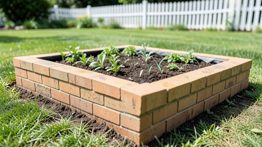 Classic Rectangular Brick Garden Bed