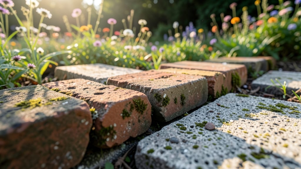 Bricks Or Broken Concrete Edging