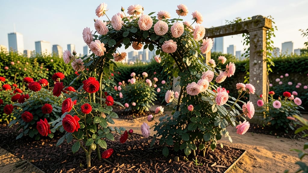Heat-Proof Rose Garden with Climbers