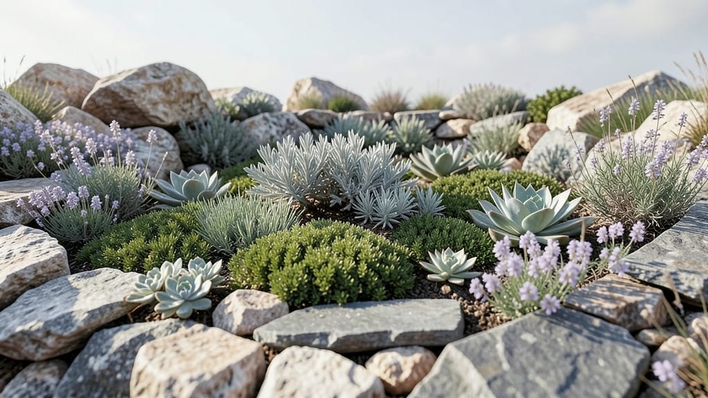 Rock Garden with Alpine Plants