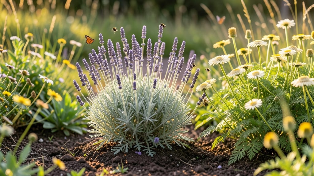 Pollinator-Friendly Cottage Garden With Lavender And Yarrow