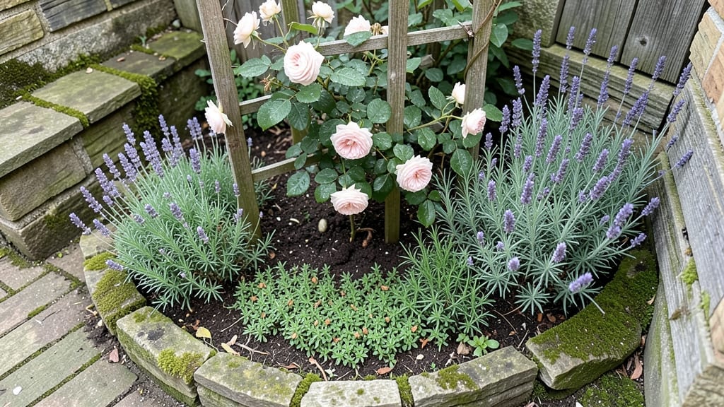 Roses and Herbs Cottage Garden Circle