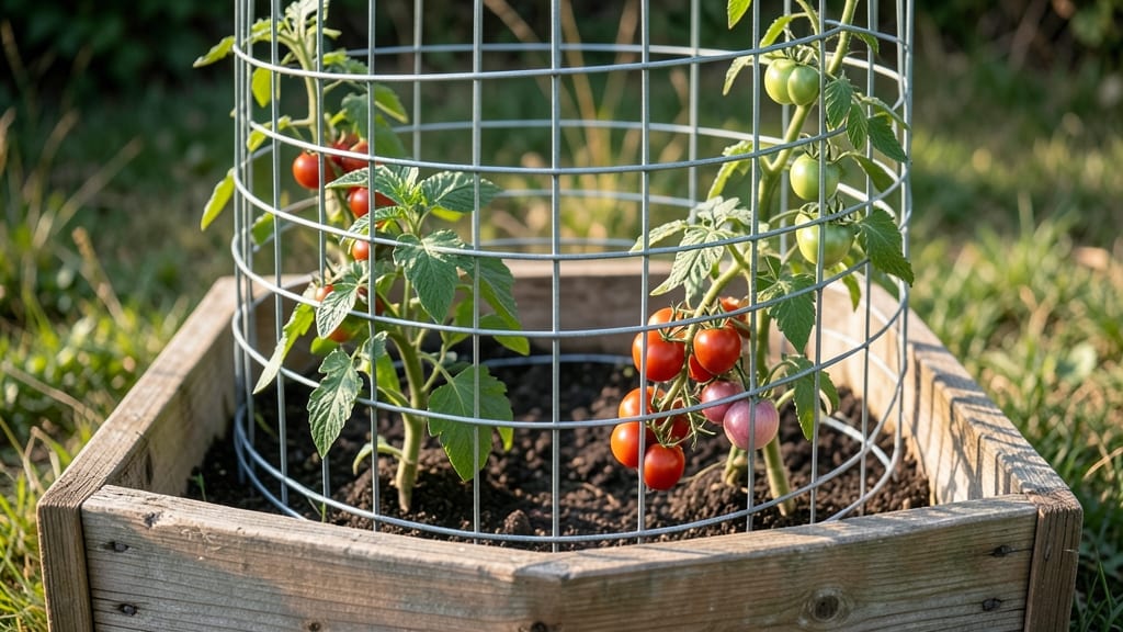 Cage Trellis for Compact Tomatoes