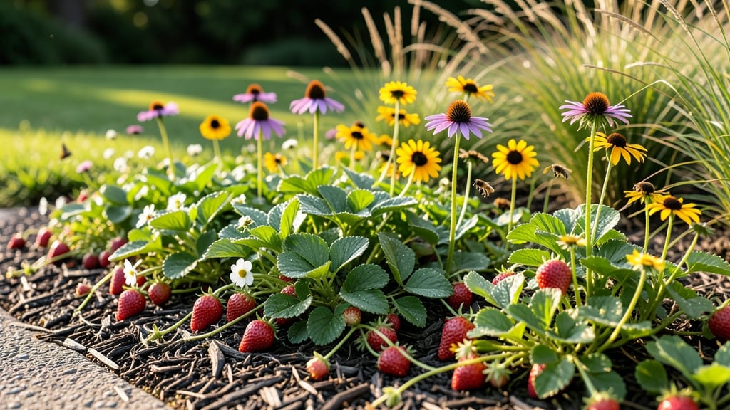 Strawberry and Flower Pollinator Border
