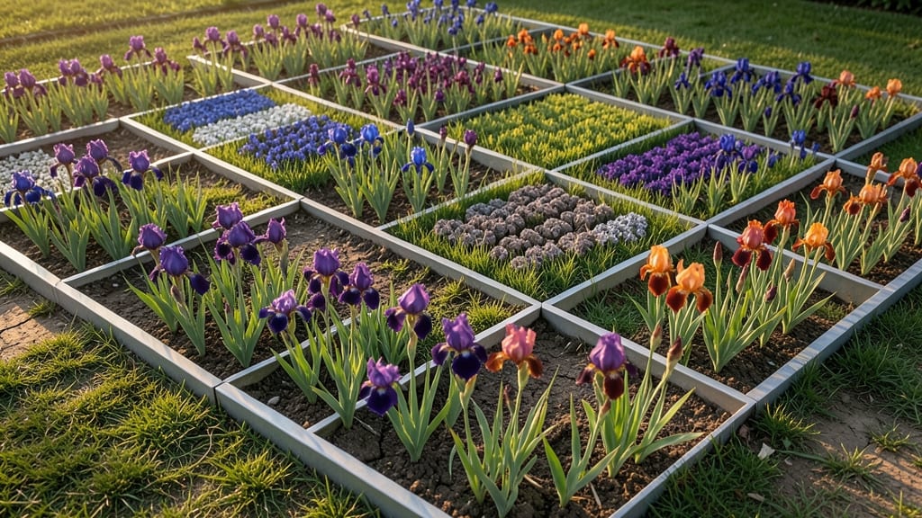 Geometric Iris Grid Patterns