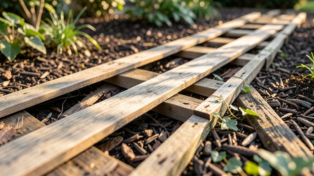 Wooden Pallet Slats as Rustic Edging