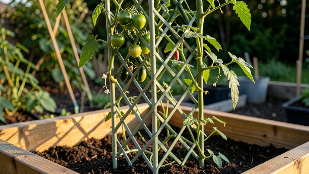 Obelisk Trellis for Climbing Veggies