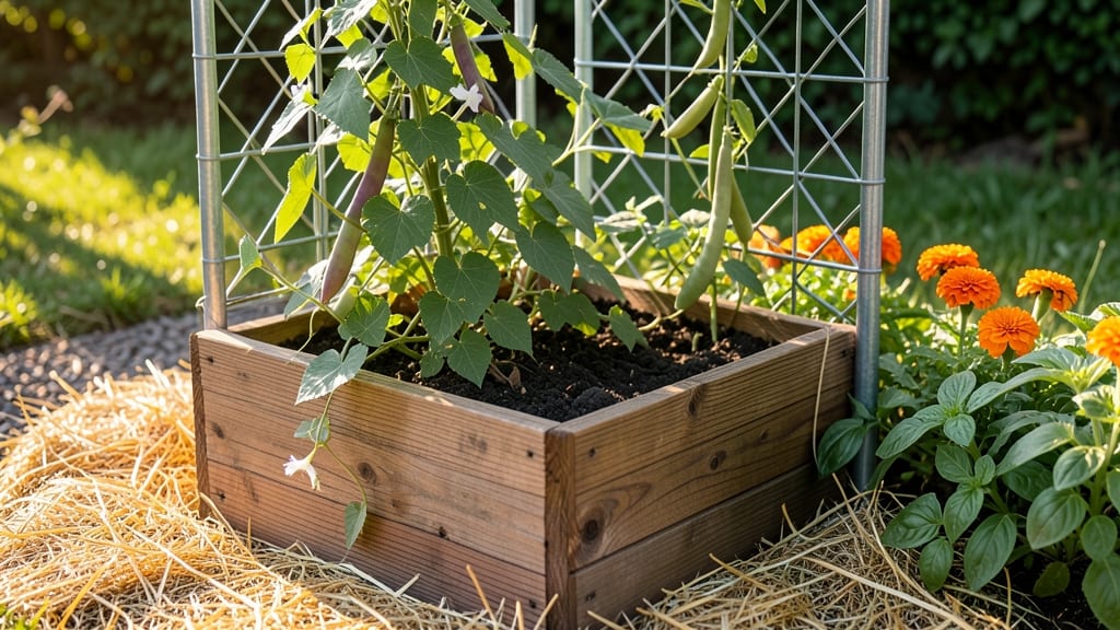 Elevated Garden Bed With Trellis: Vertical Space Multiplier for Climbing Plants and Pollinators
