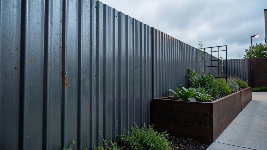 Corrugated Metal Panel Fence