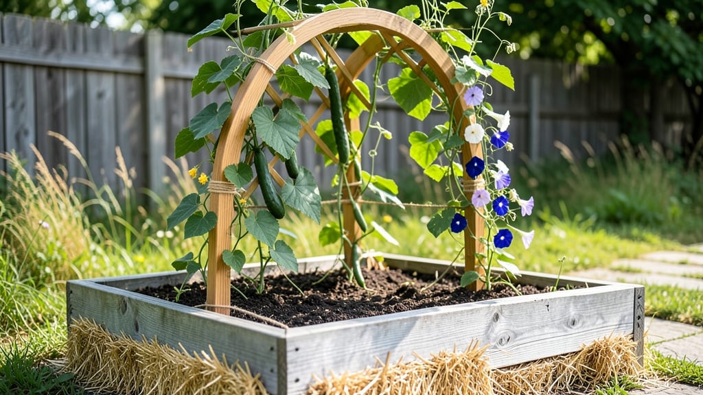 Raised Garden Bed With Trellis Arch: Vertical Growing Space That Doubles Your Harvest