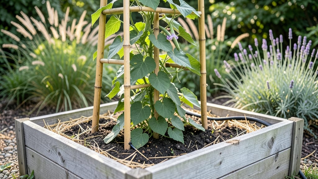 Raised Bed Vegetable Garden Trellis: Modular Support for Vertical Growth and Pest Defense