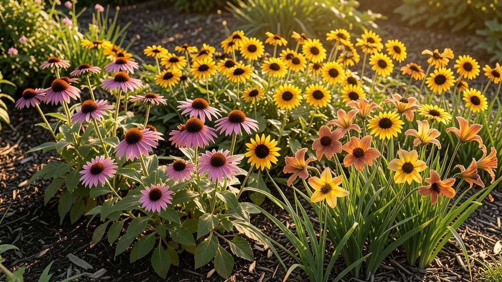 Sunny Border Garden With Perennial Favorites