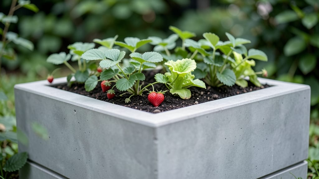 Concrete Planters With Internal Drainage Channels