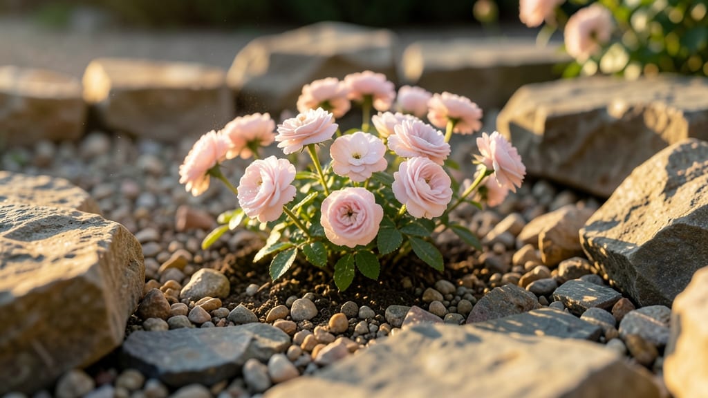 Rock Garden with Ground Cover Roses