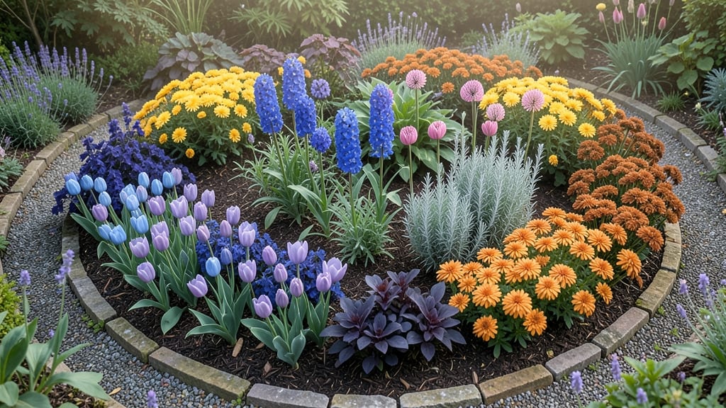 Seasonal Color Wheel Flower Bed