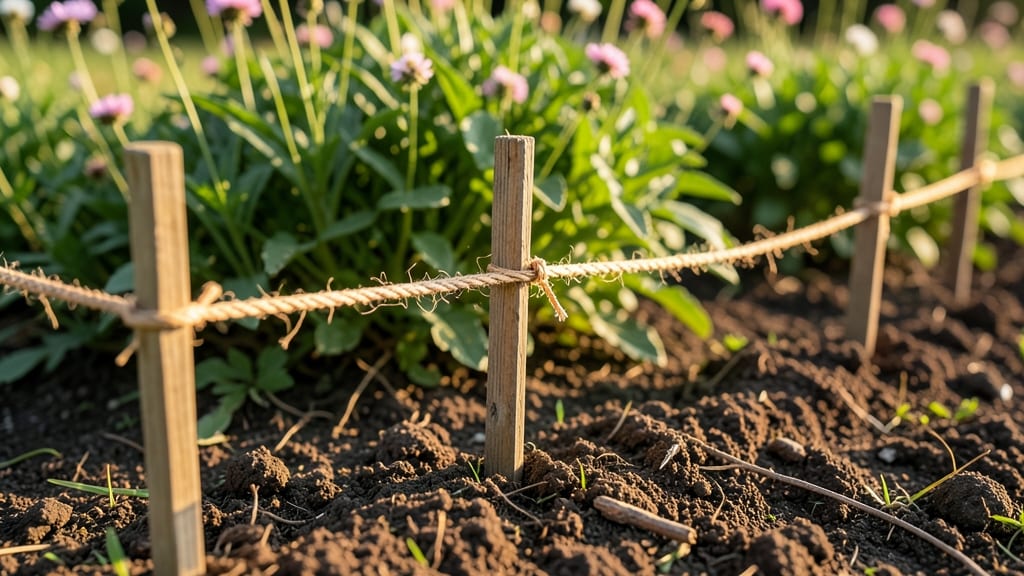 Twine and Stakes Border
