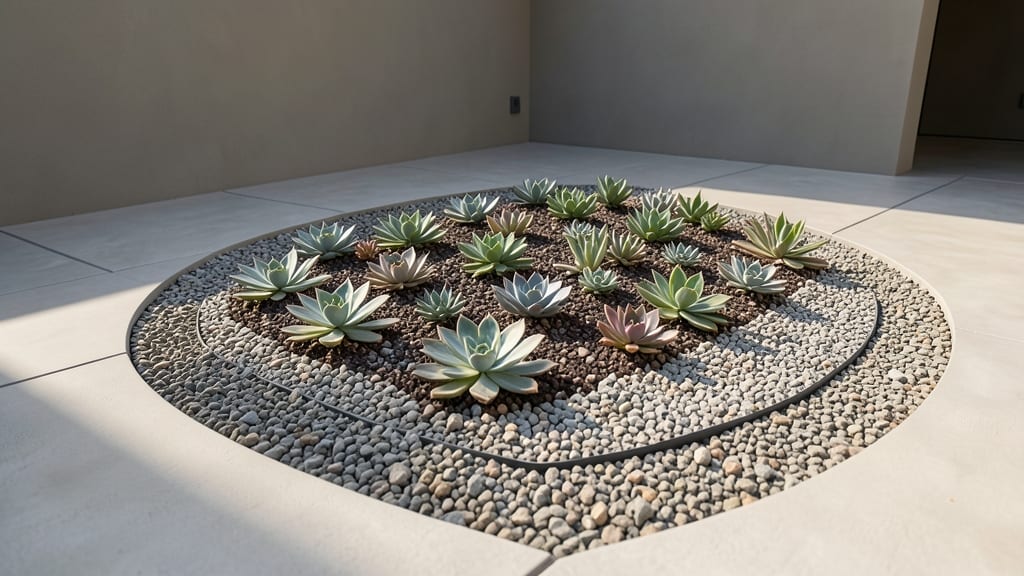 Modern Geometric Border with Succulents