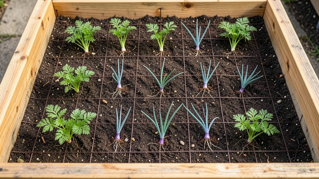 Square-Foot Carrot and Onion Grid