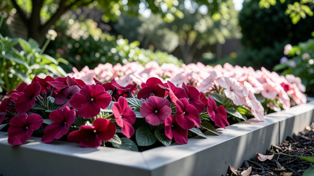 Monochromatic Impatiens Rainbow Beds