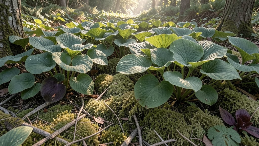 Hosta and Moss Ground Cover Living Tapestry