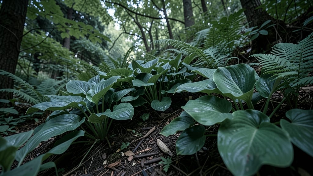 Hosta and Fern Shade Garden