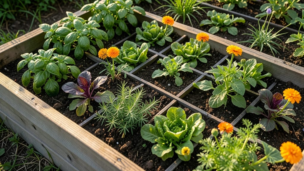 Companion Planting Grid for Pest Control