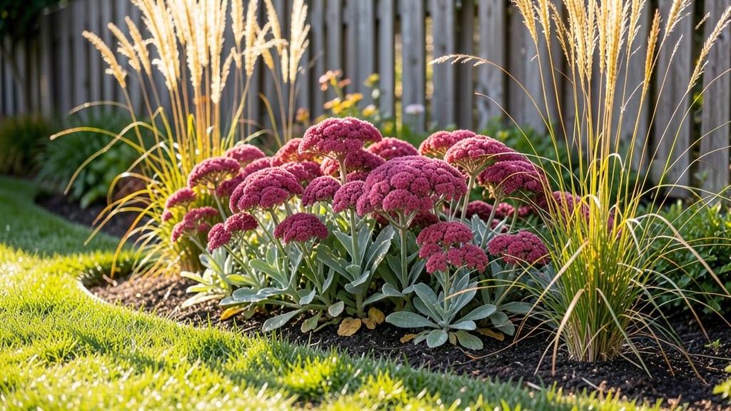Autumn Joy Sedum and Ornamental Grass Combo