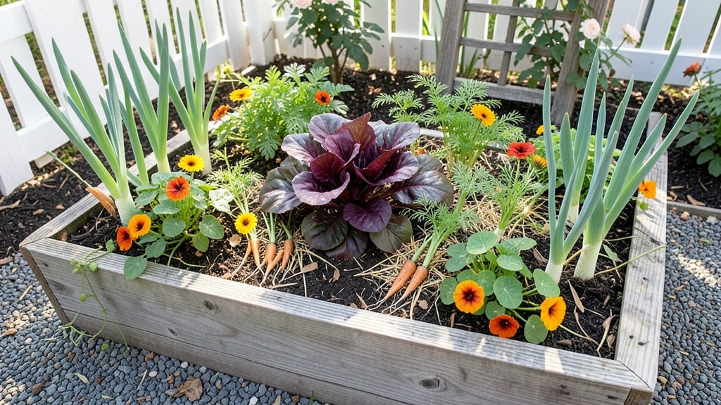 Root Vegetable and Flower Interplanting