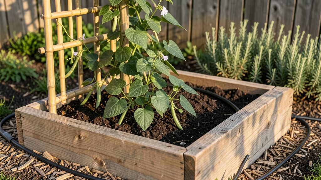 Wood Raised Garden Bed With Trellis: Vertical Space Multiplier for Climbing Plants