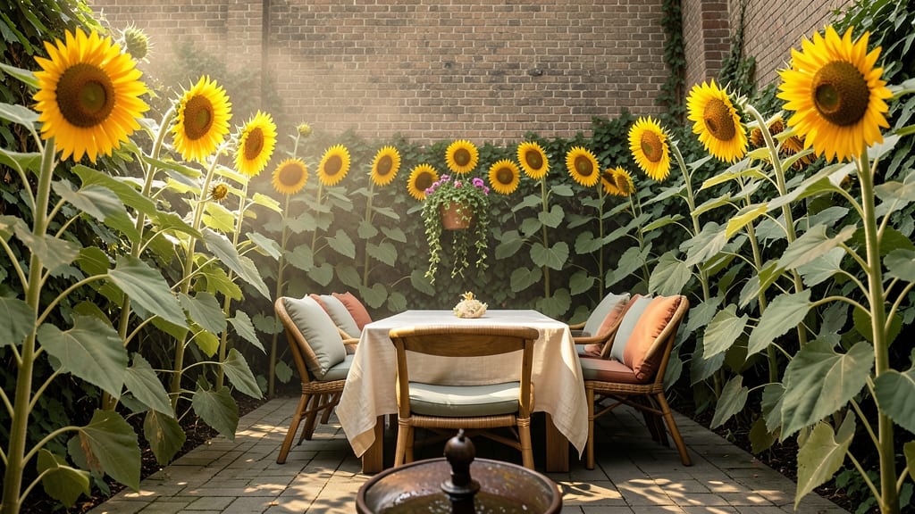 Tall Sunflower Backdrop for Patios