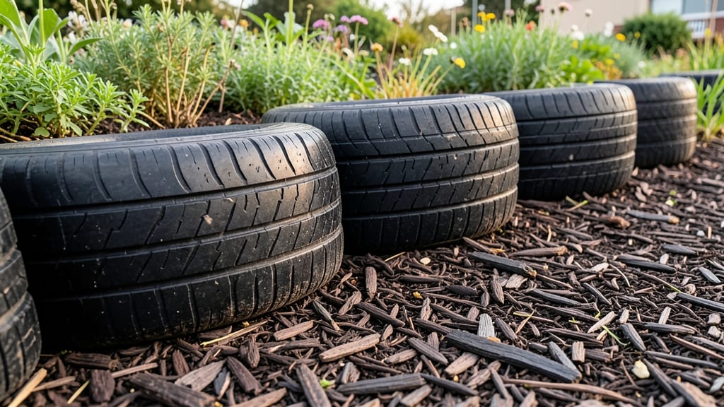 Recycled Tire Edging for Bold Statement