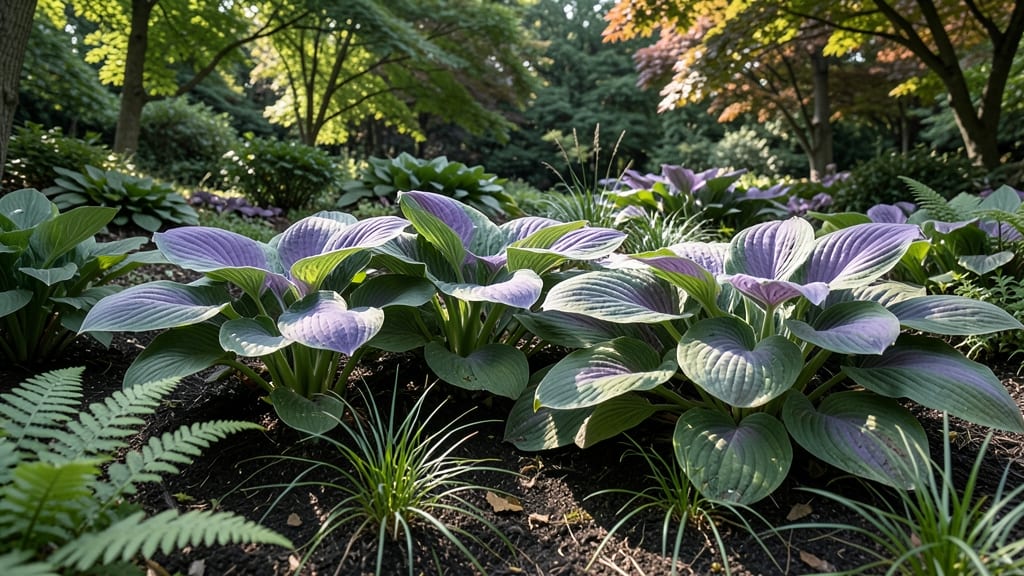 Hostas with Dramatic Purple Undersides
