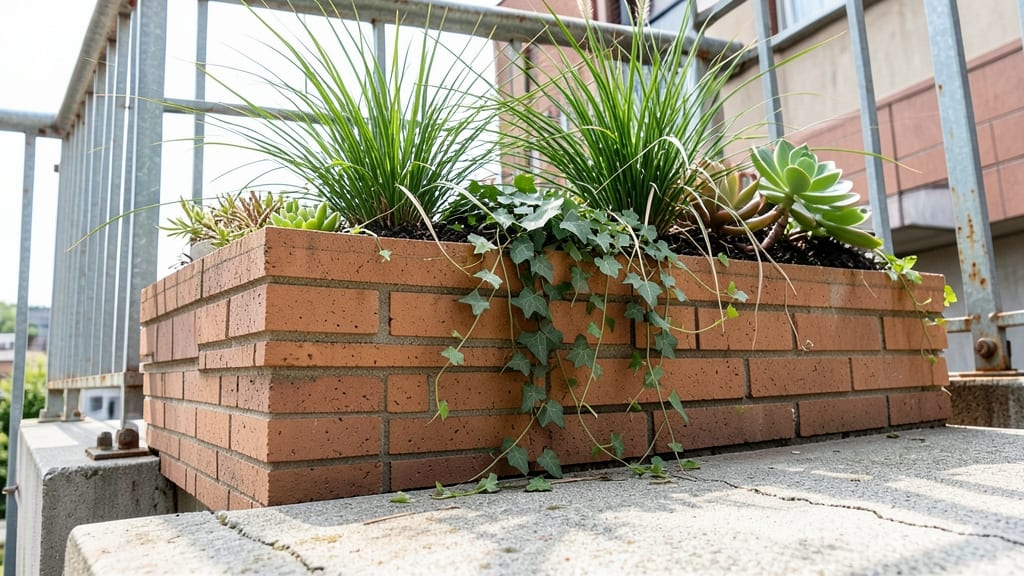 Raised Brick Planter Boxes