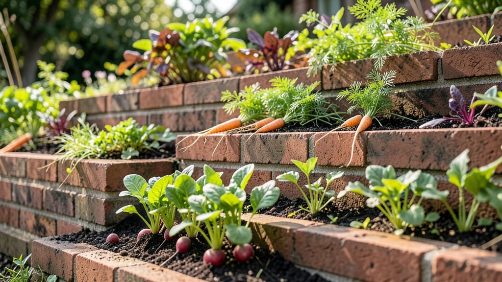 Tiered Brick Vegetable Garden For Compact Yields