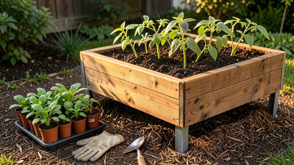 Elevated Garden Bed Legs: Sturdy Cedar and Galvanized Steel Combo