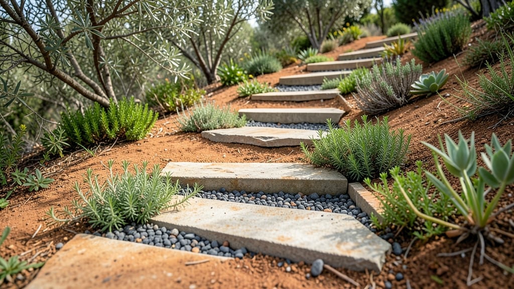 Stepping Stone Pathways With Planters
