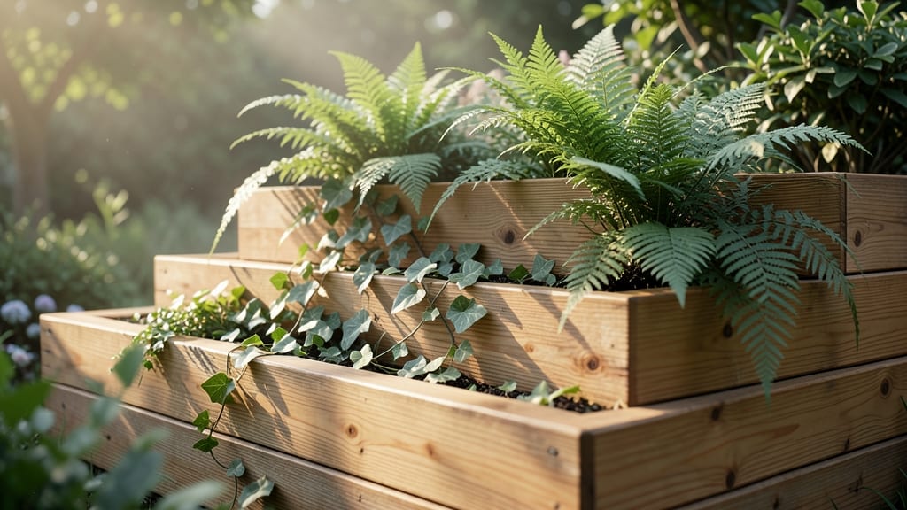Tiered Wooden Raised Flower Bed