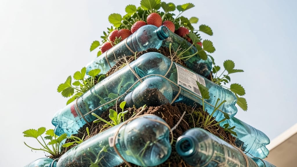 Plastic Bottle Tower Garden