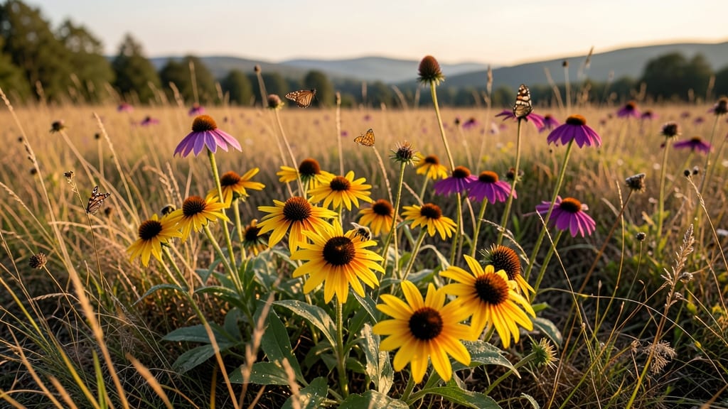 Black-Eyed Susan and Coneflower Meadow